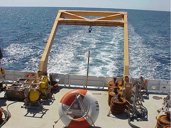 View looking off the stern of the Ron Brown