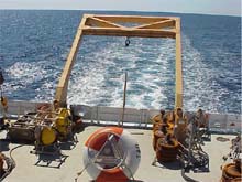 View looking off the stern of the Ron Brown