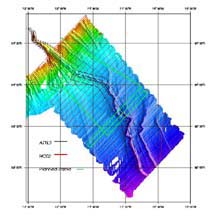 The projected trackline for our last few days of surveying.