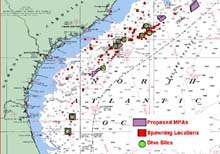 Location of dive sites