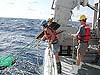 an Otter trawl being deployed