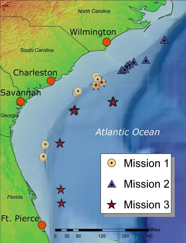 Summation of all the submersible dives during the Islands in the Stream 2002 expedition.