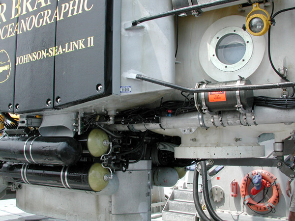 The stern section of the Johnson-Sea-Link (JSL) submersible where Allen sat for his first dive.