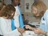 Students view some of the deep sea corals and sponges