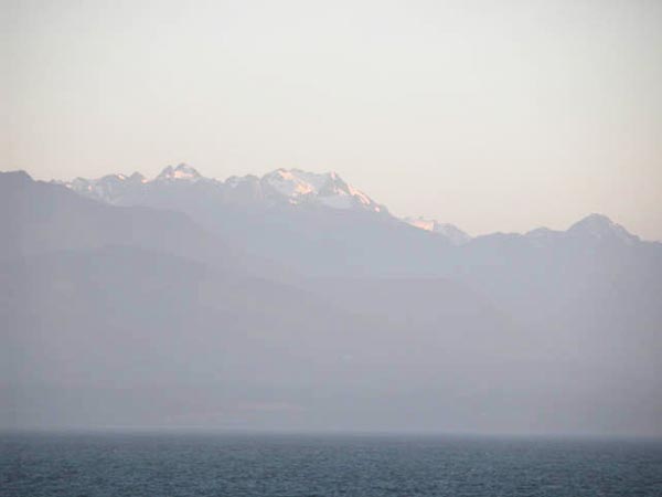 The snow-covered peaks of Vancouver, Canada.