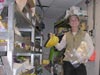 Cook Bobbie Bixler in the ship's pantry.