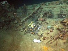 Another pagoda micro-biological experiment was set on the wreck along with the short term exposure experiment.