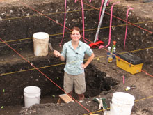 Ashley Lemke on site in terrestrial dig