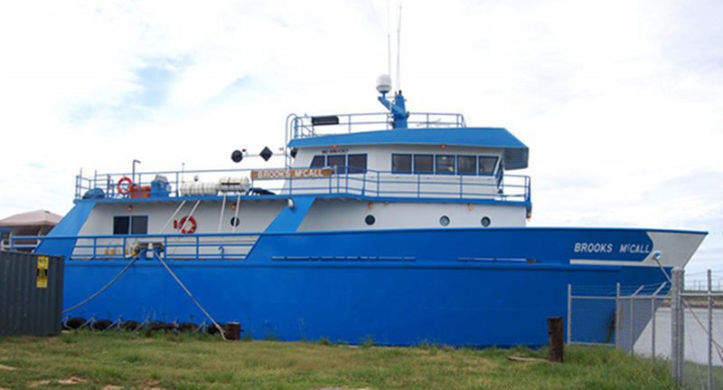 The R/V Brooks McCall dockside in Freeport, Texas.