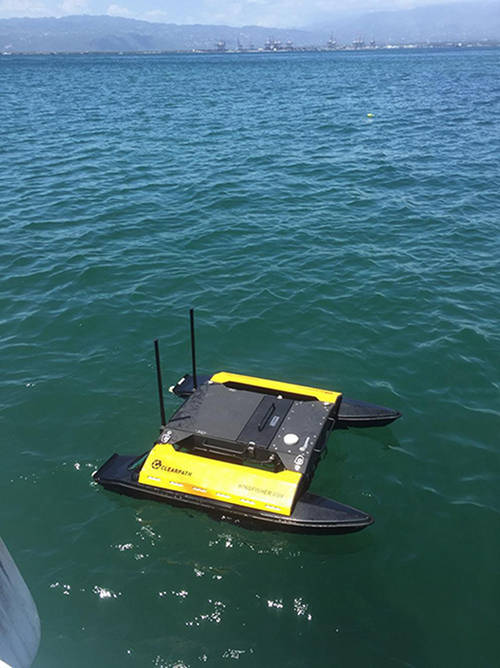 Autonomous Surface Vehicle surveying site.