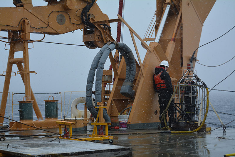 Snow in July was a novel experience for many members of both the science team and Healy crew.