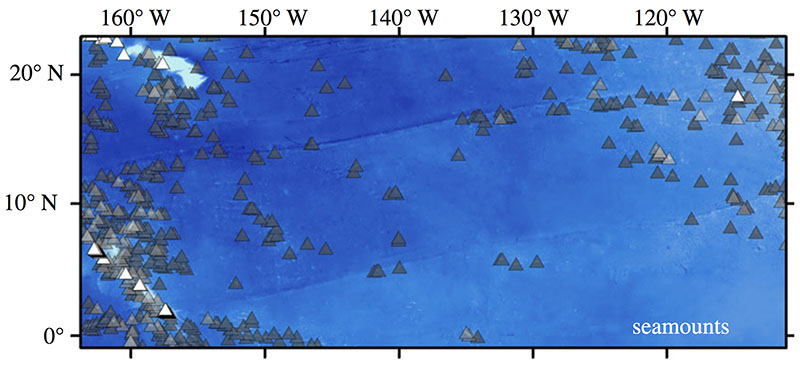 Seamounts across the CCZ.