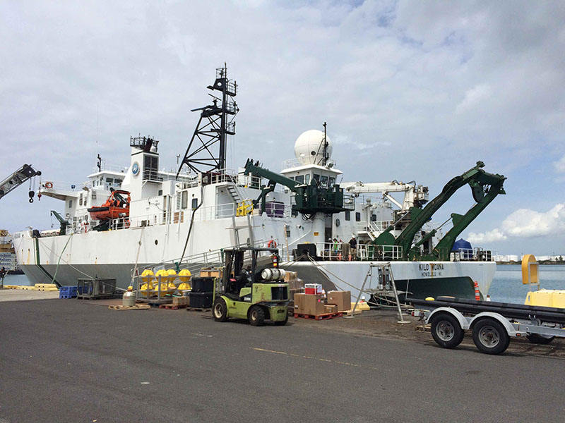 Loading the ship at Pier 35 in Honolulu.