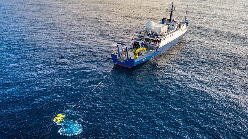 Exploration Vessel Nautilus and remotely operated vehicle Hercules.