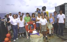 group shot aboard the McArthur