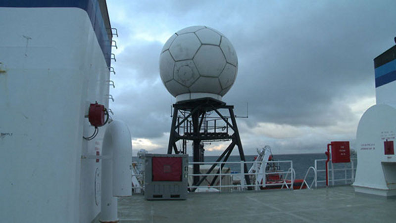 With many personnel staying inside to wrap of expedition-related items, exterior ship areas seem relatively quiet.
