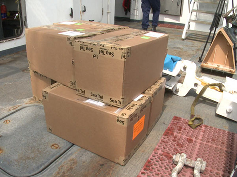 In took just a bit over 36-hrs to get the six boxes of replacement parts from Louisville, Kentucky to the ship.