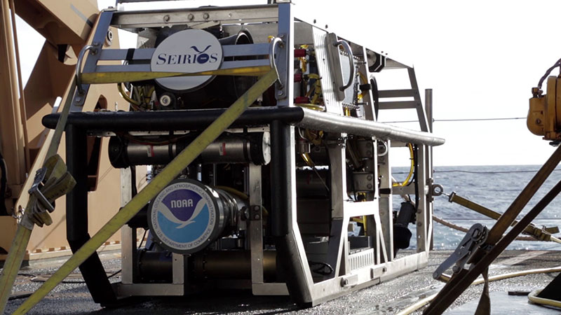 ROV Seirios on deck after a successful dive.