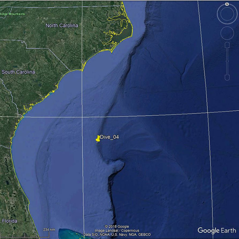 Location of NOAA Ship Okeanos Explorer on June 17, 2018.