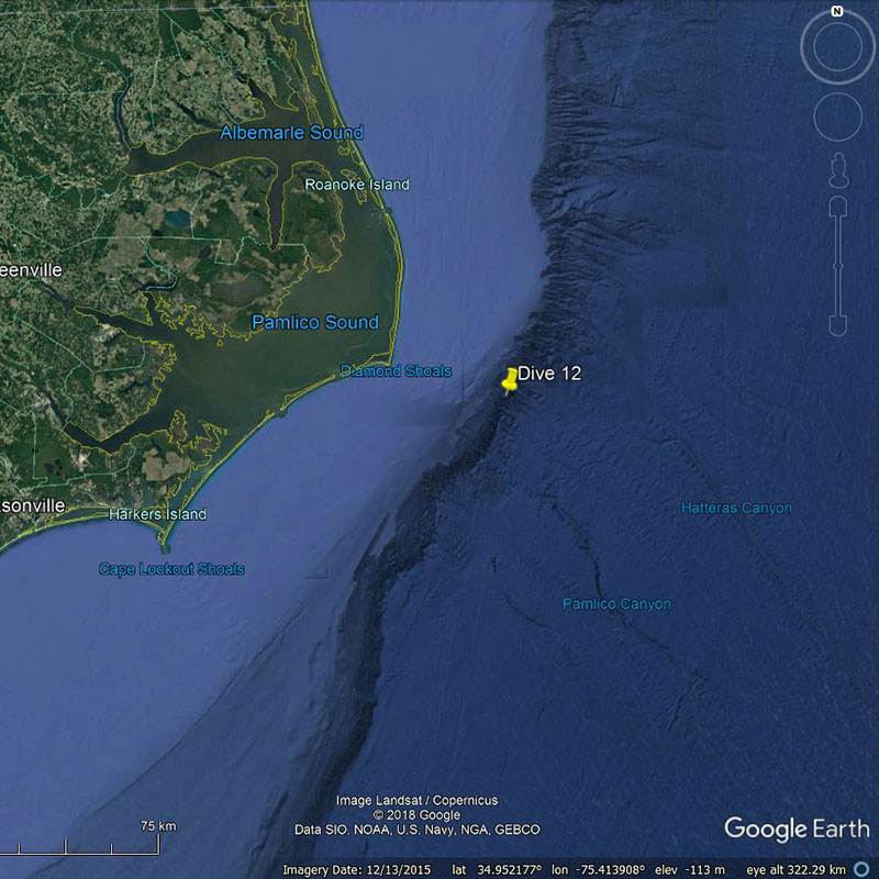 Location of NOAA Ship Okeanos Explorer on June 26, 2018.