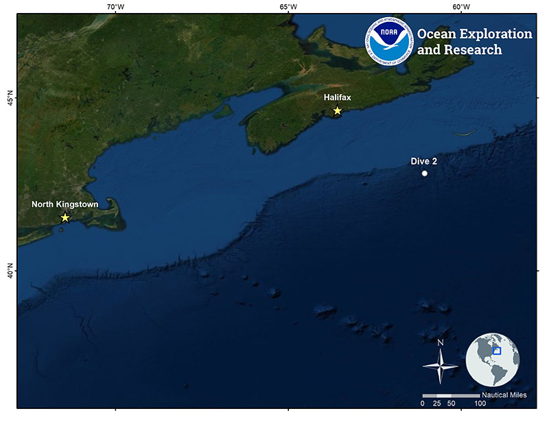 Location of Dive 2 of the Deep Connections 2019 expedition on August 30, 2019.