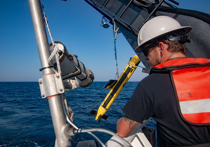 The Kraken towed KATFISH™ being deployed from NOAA Ship Okeanos Explorer. 