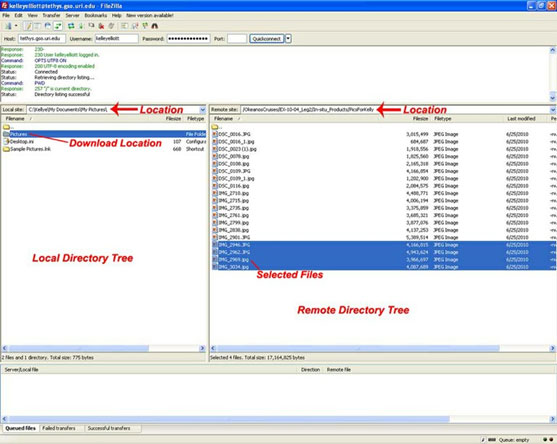 FileZilla screen