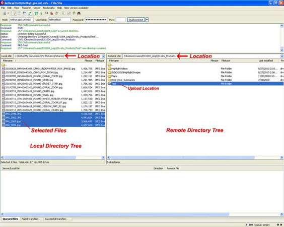 FileZilla screen