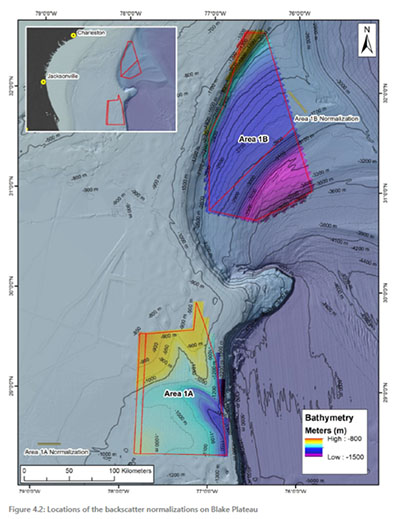 Figure 1. Locations of Fugro surveys in Area 1A, Area 1B and backscatter normalization. Figure 1. Locations of Fugro surveys in Area 1A, Area 1B and backscatter normalization.